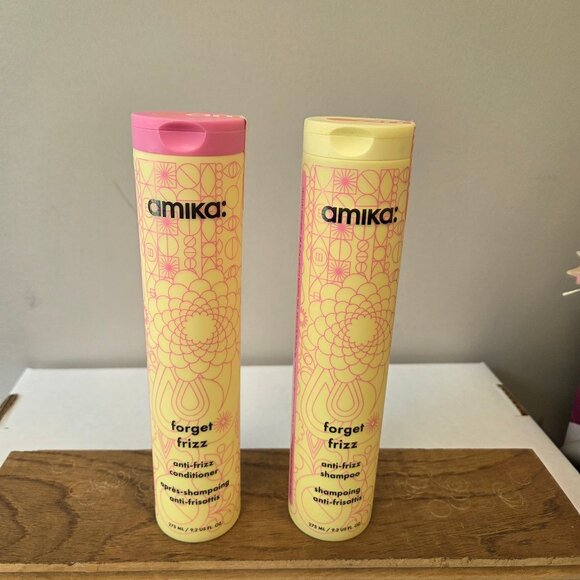 Amika Forget Frizz Shampoo and Conditioner Set. NWT and Sealed. 9.2 oz bottles - Picture 1 of 6